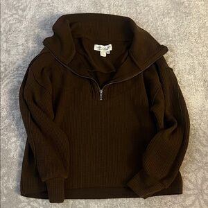 Saltwater LUXE Dark Brown Zip-Up Sweater